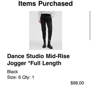 Dance Studio Mid-Rise Jogger - Black